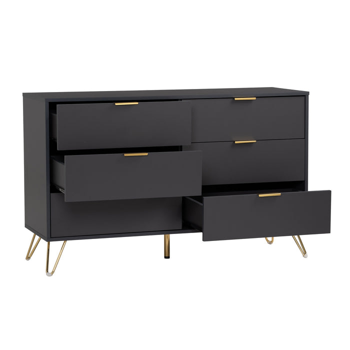 VOLOS Sideboard, black/gold, 120x40x74.5 cm, 344022