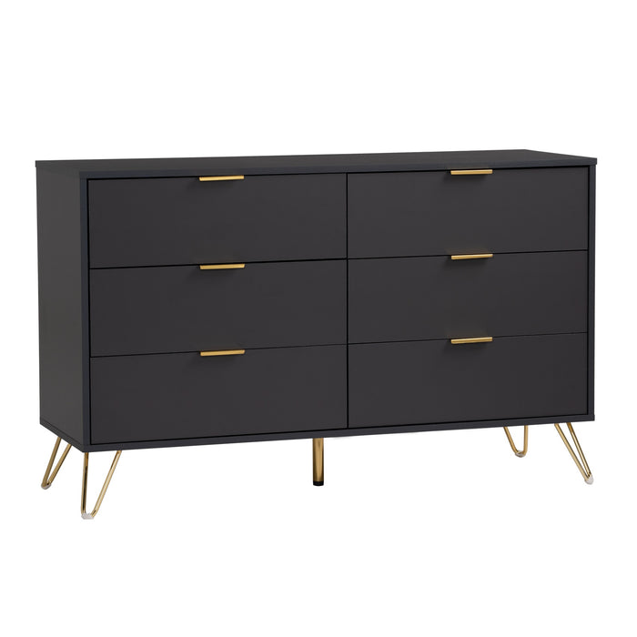 VOLOS Sideboard, black/gold, 120x40x74.5 cm, 344022