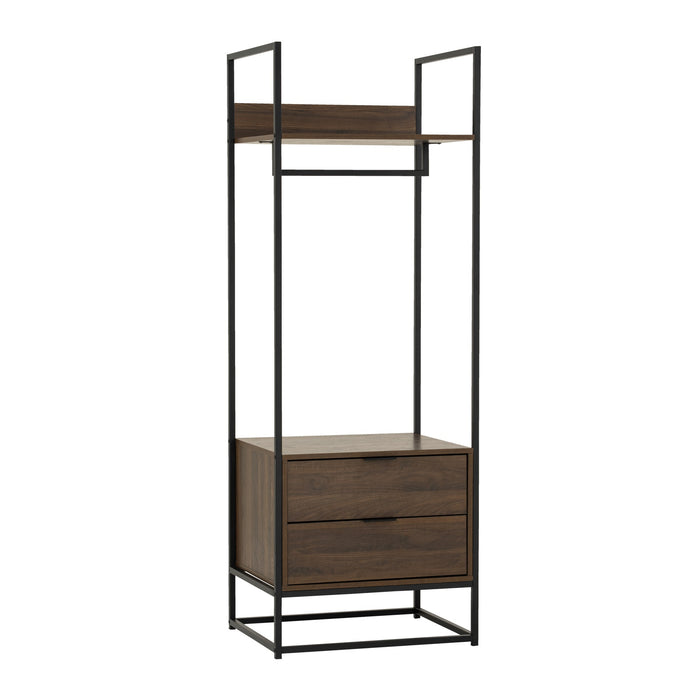 CAPRI Open Wardrobe, black/walnut, 63.8x53x180 cm, 352024