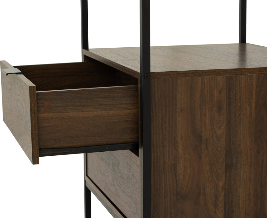 CAPRI Open Wardrobe, black/walnut, 63.8x53x180 cm, 352024