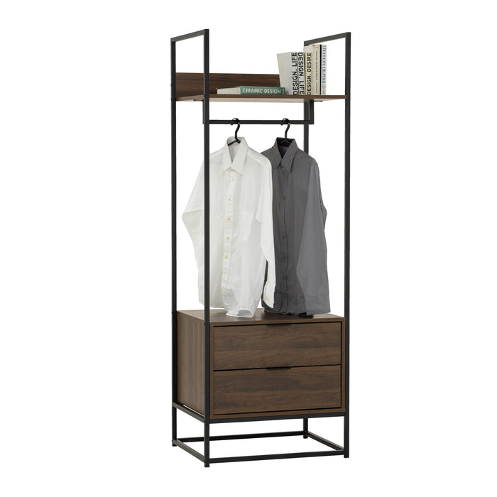 CAPRI Open Wardrobe, black/walnut, 63.8x53x180 cm, 352024