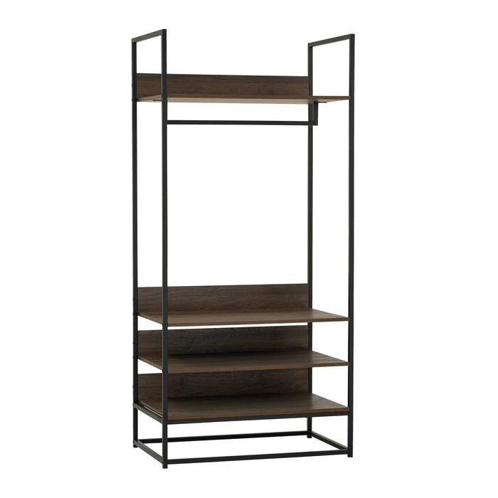 CAPRI Open Wardrobe, black/walnut, 83.8x53x180 cm, 302025