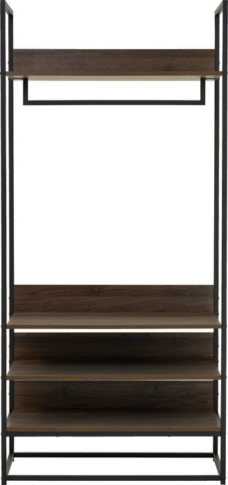 CAPRI Open Wardrobe, black/walnut, 83.8x53x180 cm, 302025