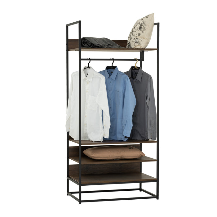 CAPRI Open Wardrobe, black/walnut, 83.8x53x180 cm, 302025