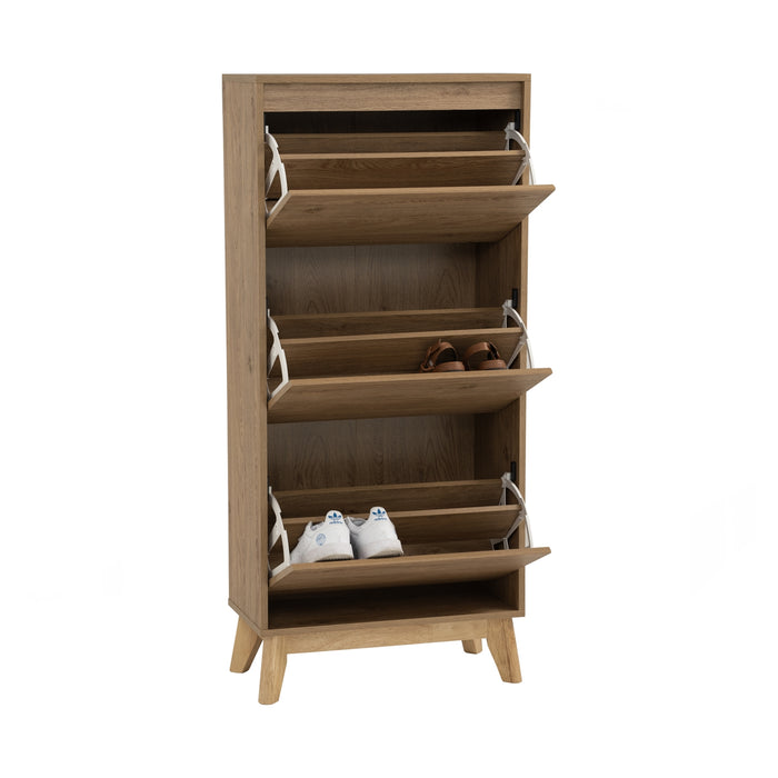 HIRADO 3-door Shoe Cabinet, Oak, 60x30x133 cm, 372067