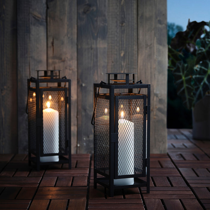 BERGGRAN lantern for pillar candle, in/outdoor anthracite, 34 cm