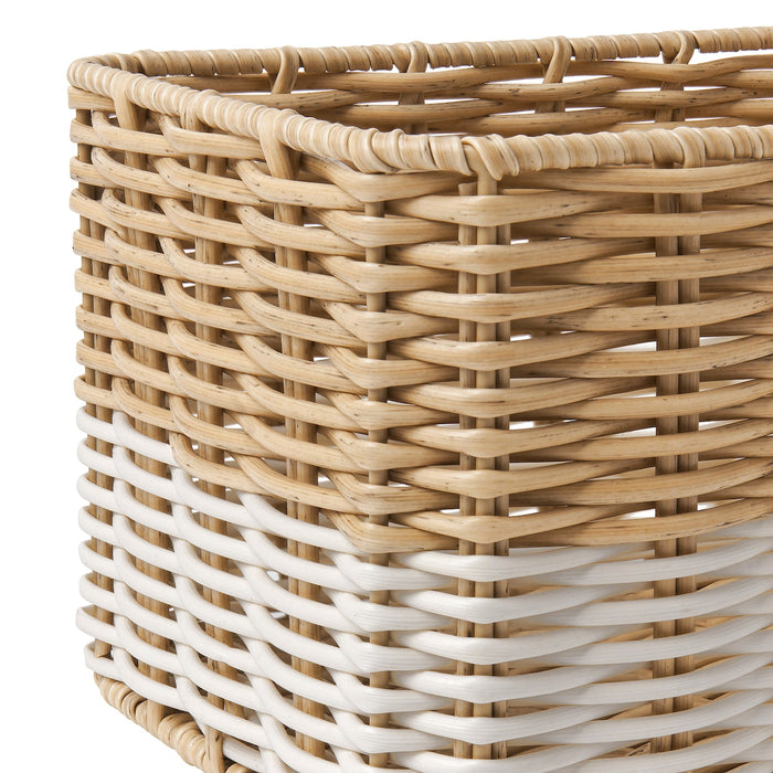 DJURTRANARE basket, beige/white, 18x25x14 cm