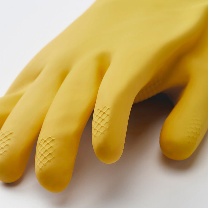 RINNIG cleaning gloves, bright yellow/off-white, S