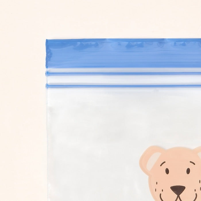 ISTAD Resealable bag, bear/blue 1 l