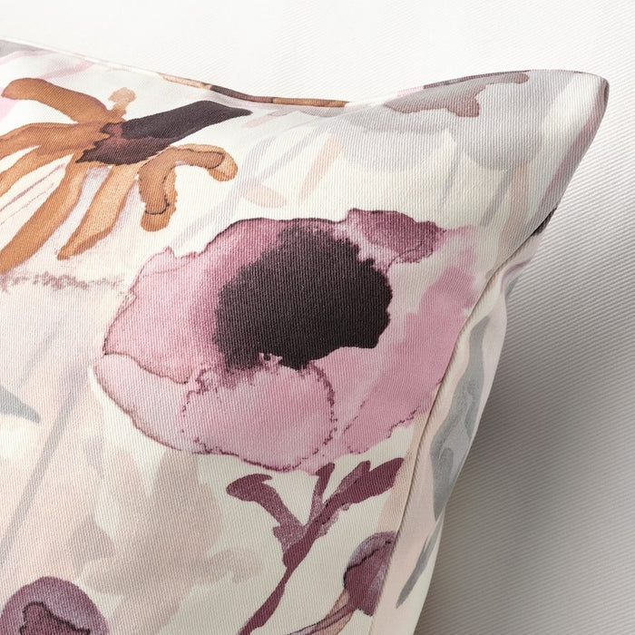 POLARTAG cushion cover, multicolour/floral pattern