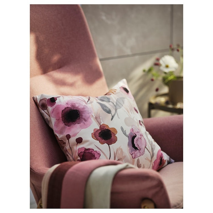 POLARTAG cushion cover, multicolour/floral pattern