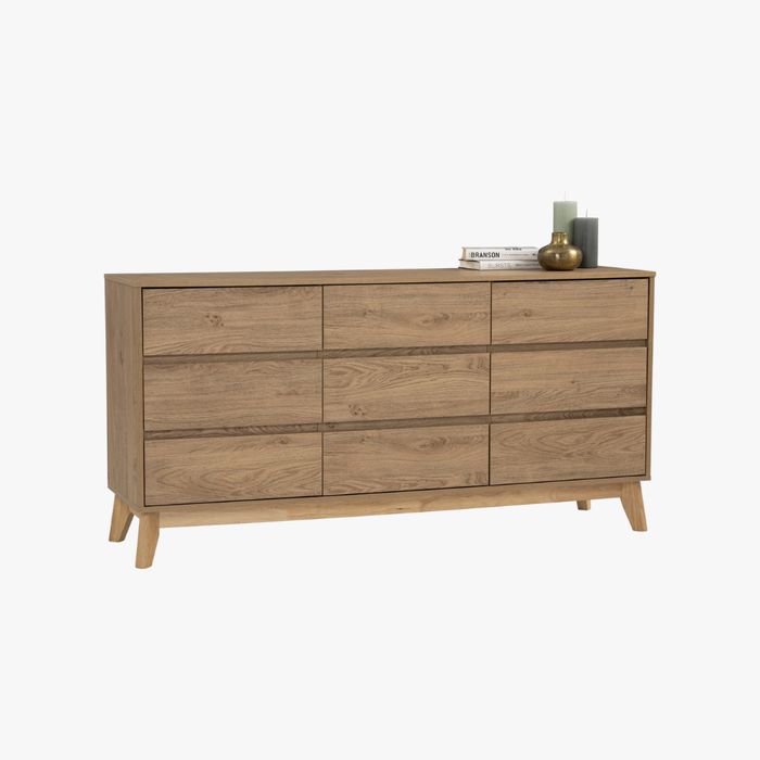 HIRADO Sideboard 9 drawers , natural, 150x40x75 cm, 345050