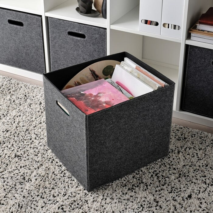 BLADDRA Box, grey, 33x38x33 cm