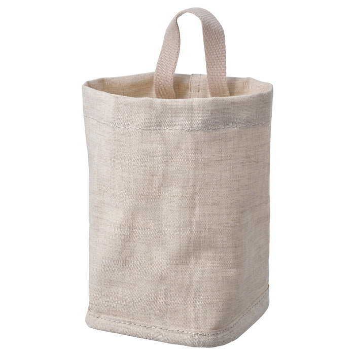 PURRPINGLA storage basket, textile/beige, 10x10x15 cm