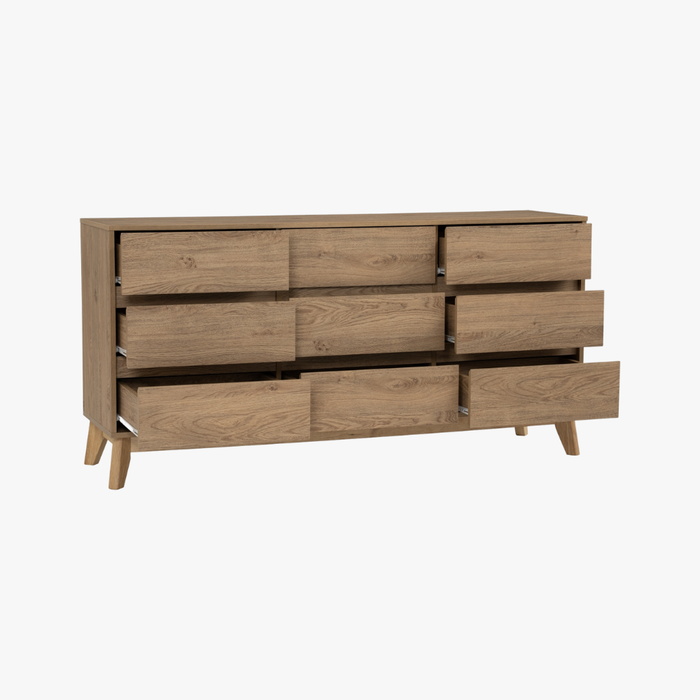 HIRADO Sideboard 9 drawers , natural, 150x40x75 cm, 345050