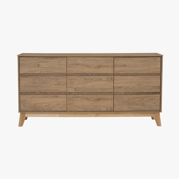 HIRADO Sideboard 9 drawers , natural, 150x40x75 cm, 345050