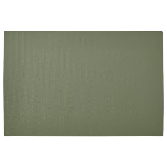 UTSADD place mat for food bowl, grey-green, 33x50 cm