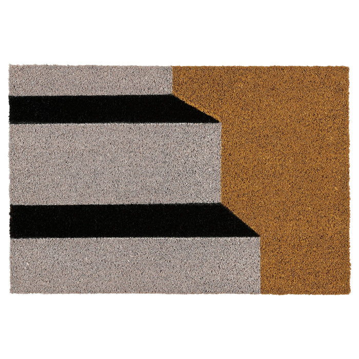 KLOTOID door mat, black white/staircases, 40x60 cm