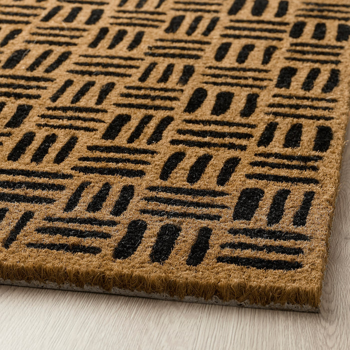 CYKELGRIND door mat, natural/black, 40x60 cm