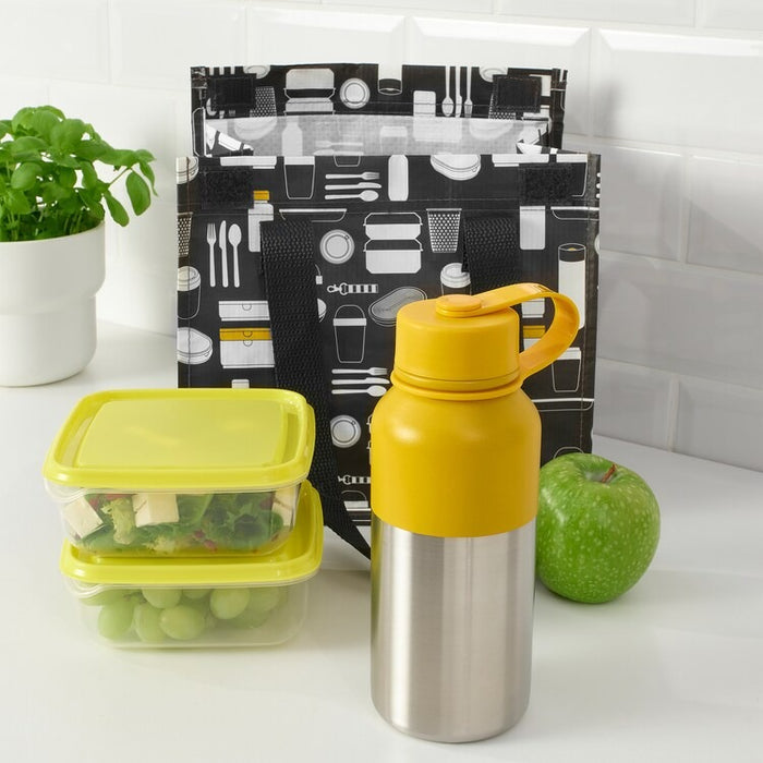 HETLEVRAD Insulated flask, stainless steel / yellow 0.5 l