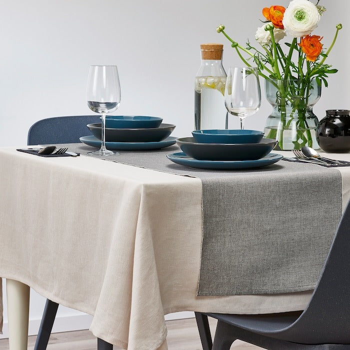 SVARTSENAP Table-runner, grey, 35x130 cm