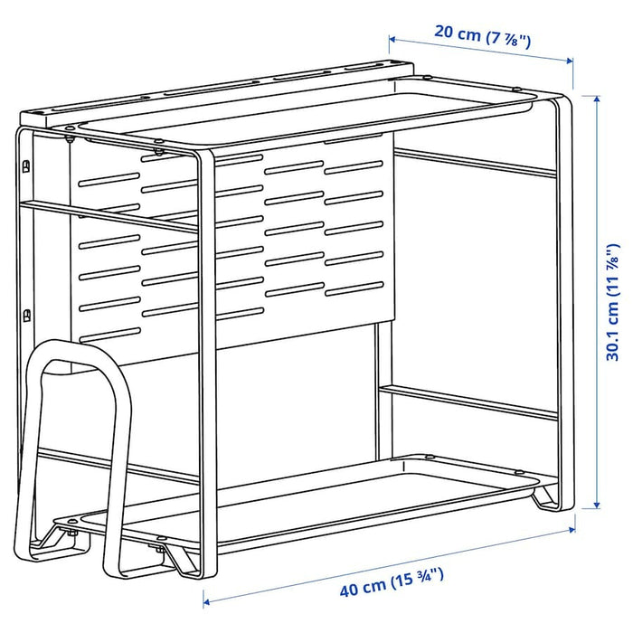 AVSTEG Kitchen countertop organiser, bamboo/white, 40x21 cm