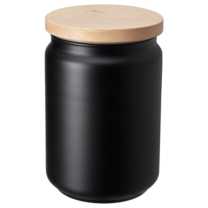 EKLATERA jar with lid, black, 1.1 l