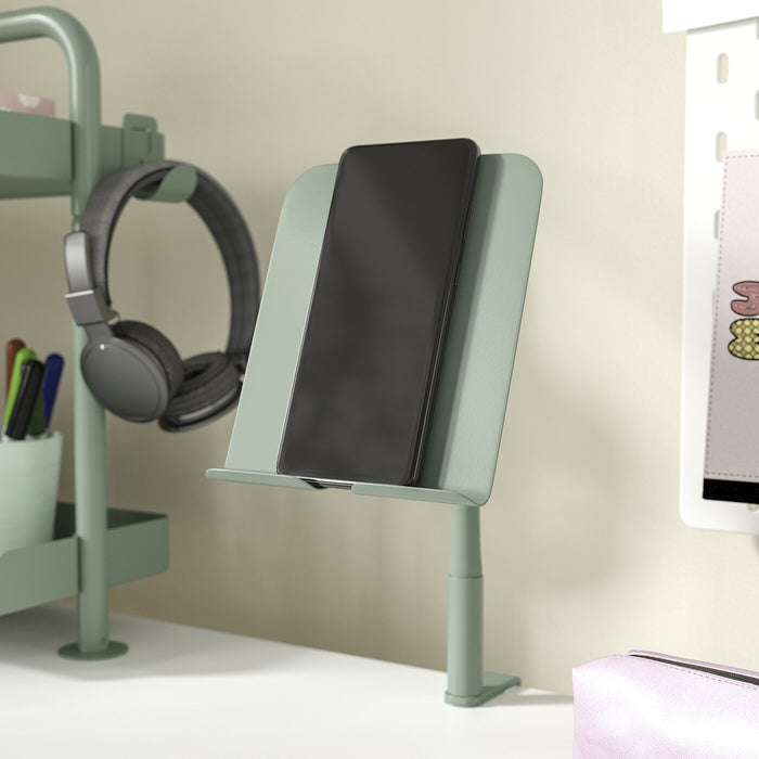 RELATERA Phone/tablet holder, with clamp/light grey-green