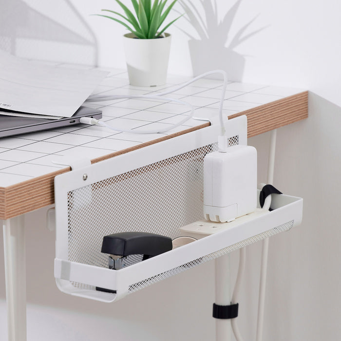 FORSASONG Cable management tray, white, 38 cm