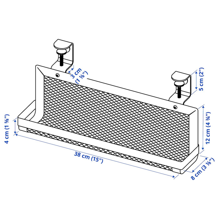 FORSASONG Cable management tray, white, 38 cm