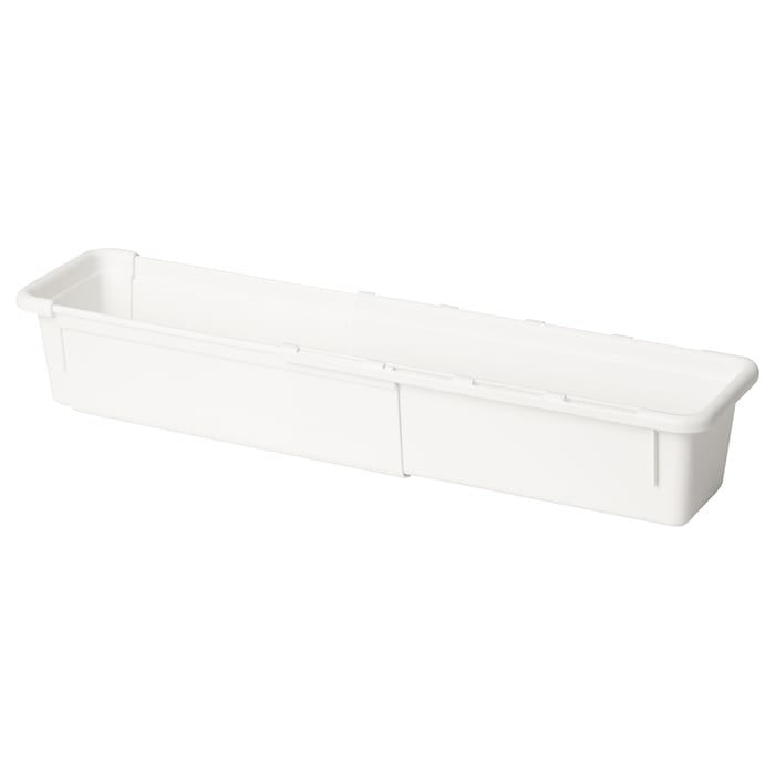 KACKLA extendable box, white, 18-28x13 cm