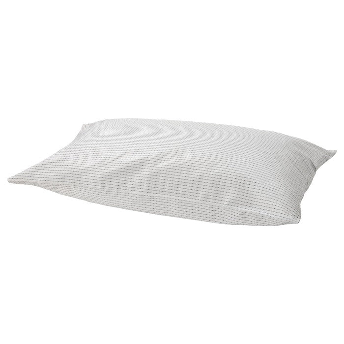 TAGVECKLARE Pillowcase, white/dark grey, 50x80 cm