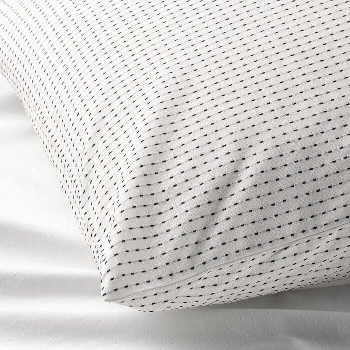 TAGVECKLARE Pillowcase, white/dark grey, 50x80 cm