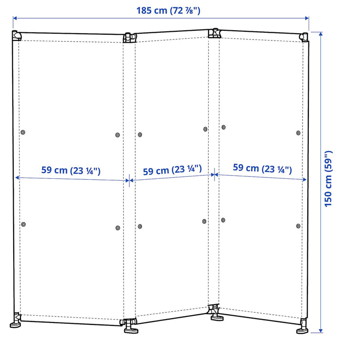 YTTERSKAR privacy screen, outdoor, grey, 185x150 cm