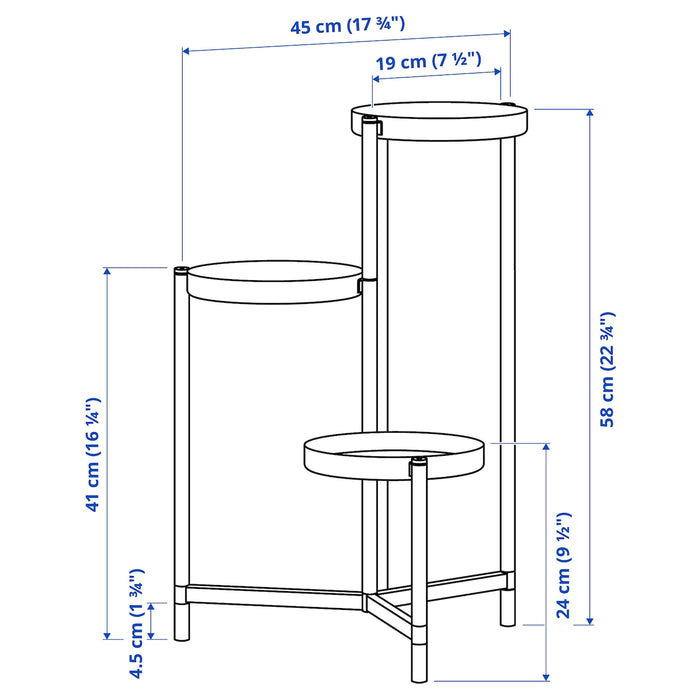 OLIVBLAD plant stand, in/outdoor light grey, 58 cm