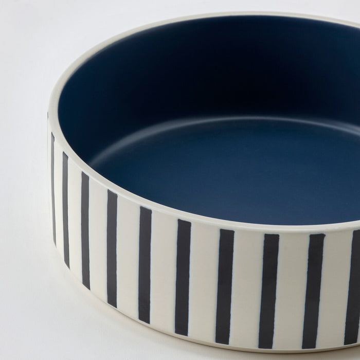 UTSADD pet bowl, stripe pattern black-blue/dark blue, 15 cm, 90569200