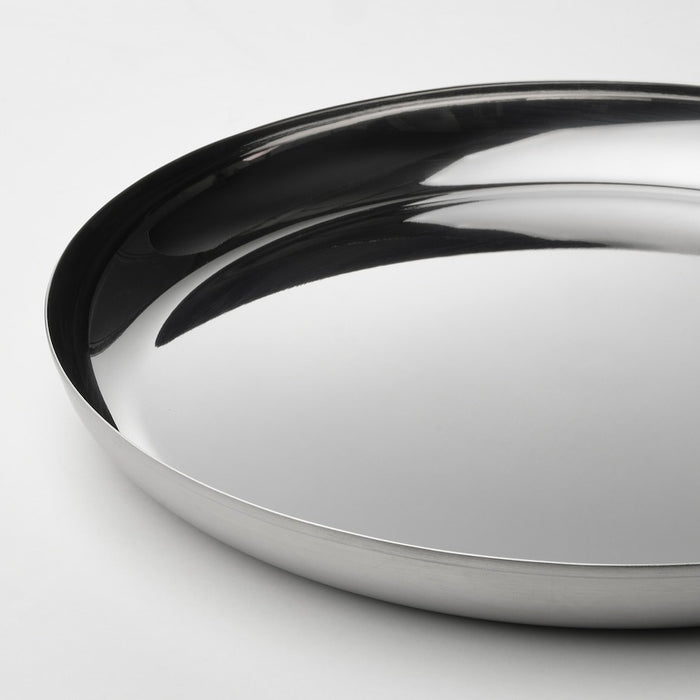 TUVHATTA Serving plate, stainless steel 32cm