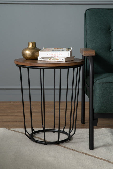 FLUX Side table, round, black/cocoa, 45 cm, 131100