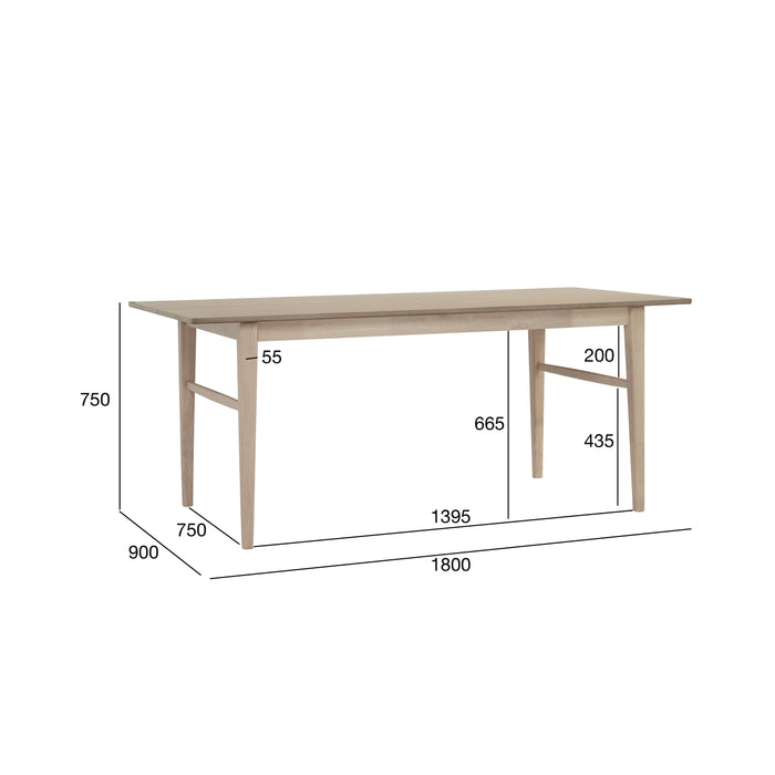 HAYTON Dining table, white-wash, 180x90x75 cm, 146096