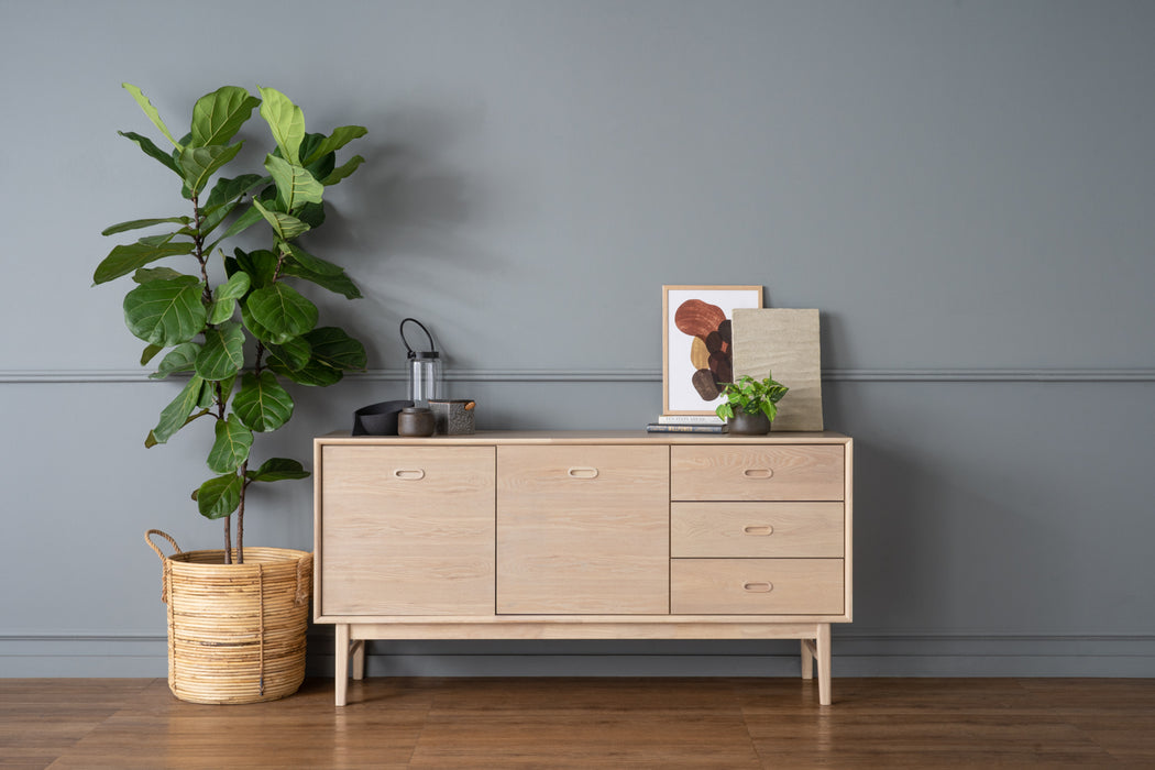 HAYTON Sideboard, White Oak, 160x45x80 cm, 345052