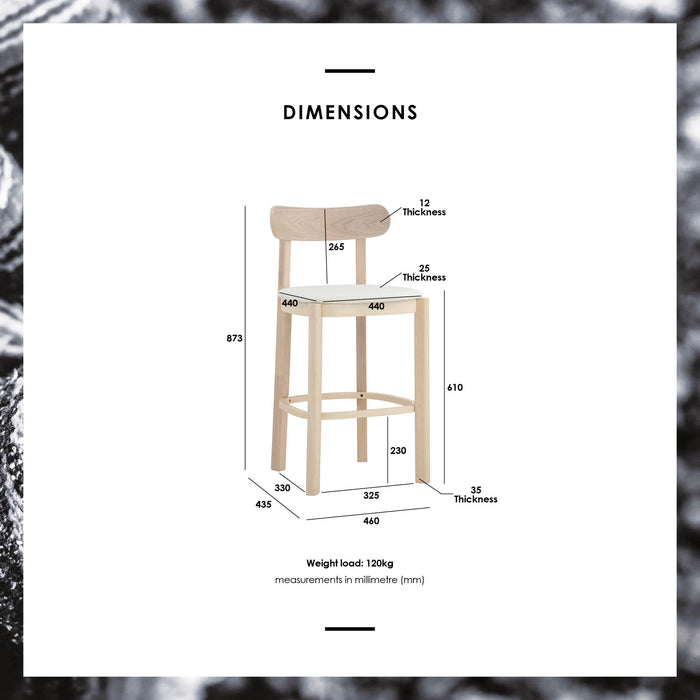 LOWEN Counter Stool, ash veneer, 61 cm, 248020