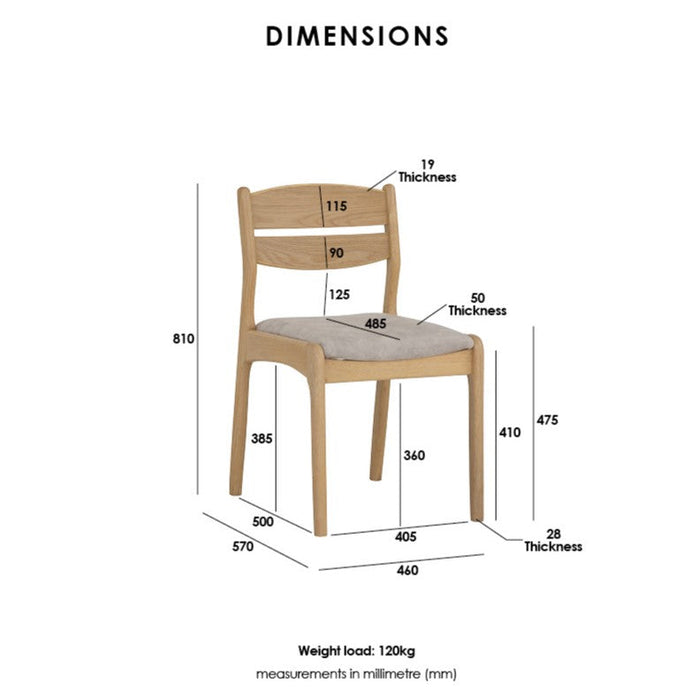 REVA Dining chair, natural/beige, 46x54.5x83 cm, 241529