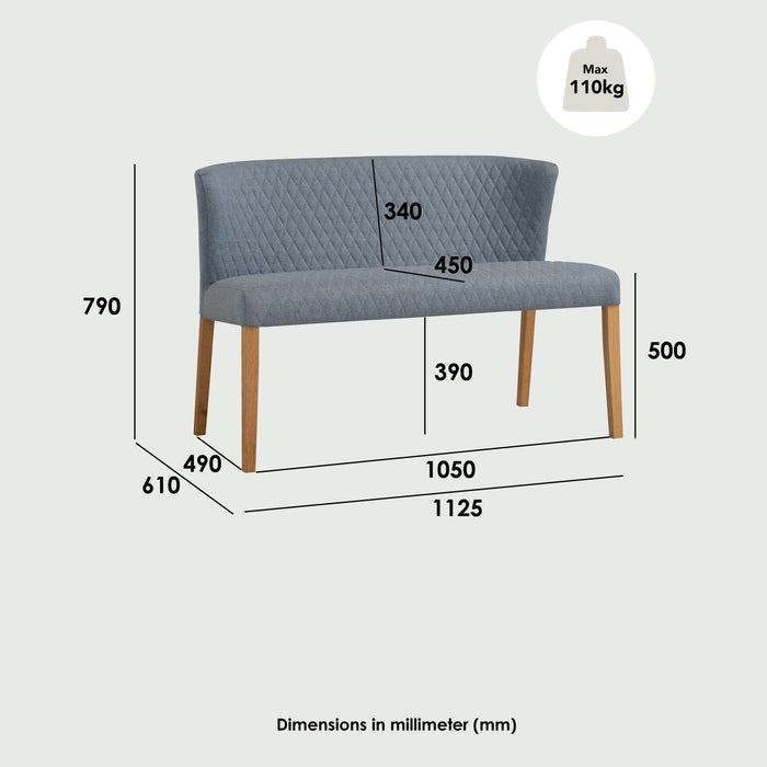 RHODA Bench, Cocoa/hale, 112.5x61x79 cm, 243031