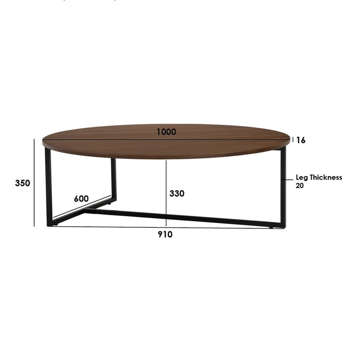 TURNER Coffee table, black/black ash, 100cm, 133098