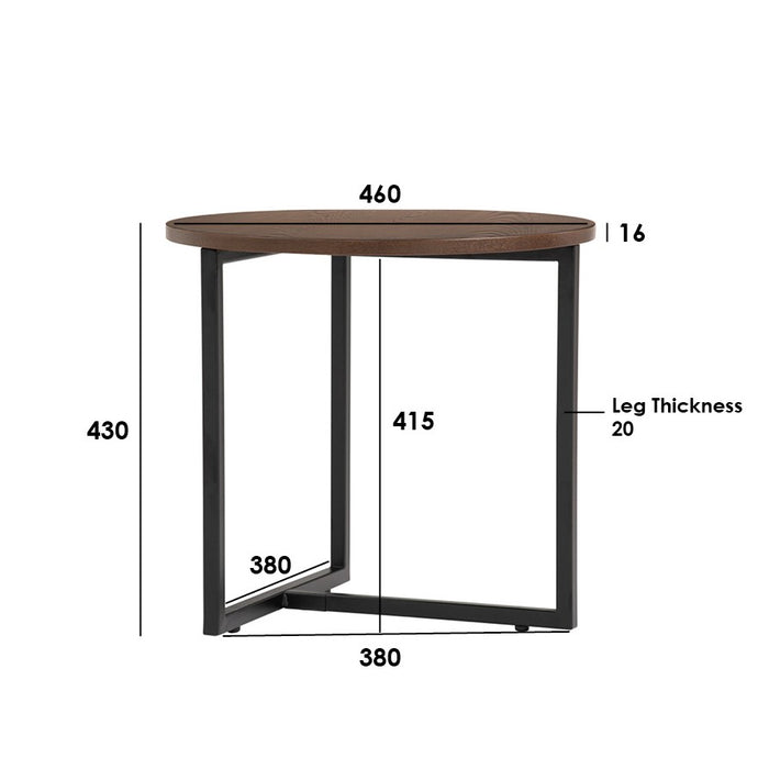 TURNER Side table, round, black/ash veneer, 46cm, 131110