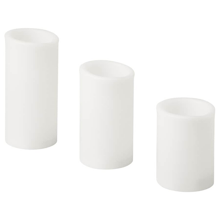 ADELLOVTRAD LED LED block candle, set of 3, white/indoor, 60520451