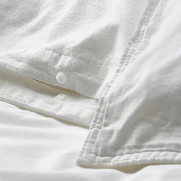 ANGSLILJA Duvet cover and 2 pillowcases, white, 200x200/50x80 cm, 70479149