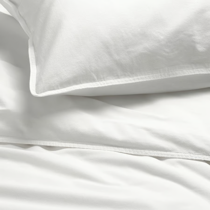ANGSLILJA Duvet cover and 2 pillowcases, white, 200x200/50x80 cm, 70479149