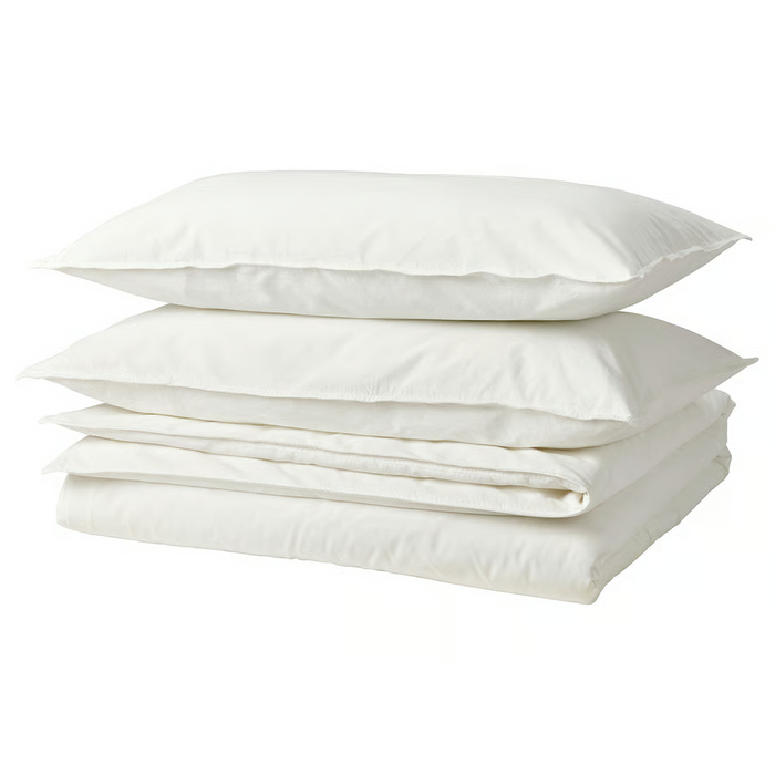 ANGSLILJA Duvet cover and 2 pillowcases, white, 200x200/50x80 cm, 70479149