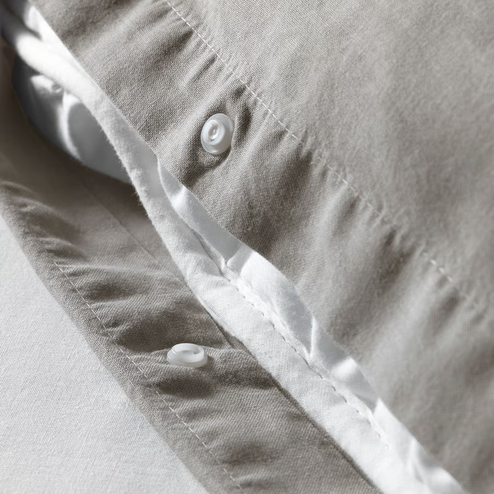 ANGSLILJA Duvet cover and pillowcase, grey, 150x200/50x80 cm, 50318671